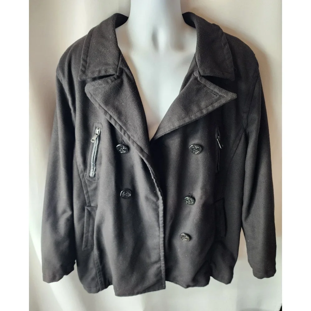 Black‎ Premium Wool Blend Coat Womens L